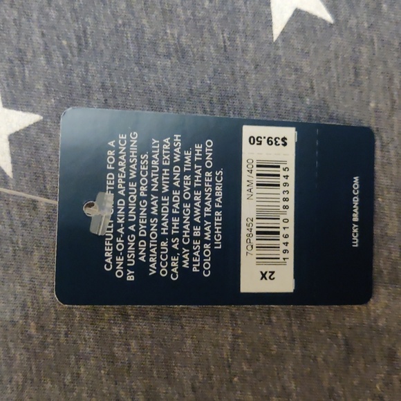 Lucky Brand Start T- Shirt. Gray. Size 2 X - Picture 9 of 9